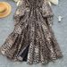 "Leopard Print Mesh Maxi Dress – Slimming Waist, Flowy Full Skirt & Light Luxury Style For Socialite Glamour"_ecoleips.com