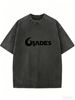 Women Washed Pure Cotton Slim Fit T-Shirt, Black & White Short Sleeve Tee, Soft Retro Casual Fitted Top For Daily Wear_ecoleips.com