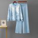 Women's Clothing Suit Jacquard Cardigan Single Breasted Sweater Casual Sports Wide Leg Pants Two Piece Suit_ecoleips.com
