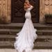 Women's Clothing Summer New One Shoulder Wedding Dress Fishtail Lace Trailing Wedding Dress_ecoleips.com