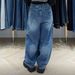 Women's High-Waisted Flare Pants, Retro American Style False Two-Piece Wide-Leg Jeans_ecoleips.com
