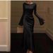 Elegant Bell-Sleeve Maxi Dress – Stretchy Acetate Evening Gown With Fishtail Hem (White/Black/Coffee/Mint Green, S-XL, 95% Acetate, Slinky Drape)_ecoleips.com