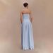 2025 European And American Cross-Border Summer Women's Solid Color Sleeveless Backless Slim Fit Ruched Tube Long Dress_ecoleips.com