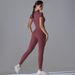 Women's Clothing Zipper Short Sleeved Yoga Suit Jumpsuit Quick Drying Breathable Outdoor Sports Tight Jumpsuit Fitness Clothes_ecoleips.com