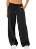 Women's Fleece Lined Casual Straight Leg Sports Pants Solid Color Autumn Winter European American Style_ecoleips.com