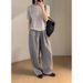 Suitable For All Seasons CLEAN SPACES Casual Breathable Straight Pants For Women 2025 New High Waist Linen Trousers 53978_ecoleips.com