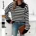 Women’s Striped Lapel Sweater – Lightweight Knit Pullover For Spring & Summer (S/M/L/XL)_ecoleips.com