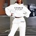 Women's Fleece Sweatshirt Set Letter Print European American Style Autumn Winter_ecoleips.com