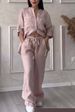 Women's Casual Cotton Linen Shirt Wide Leg Pants Set Solid Color Trendy Streetwear European American Style_ecoleips.com