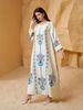 Middle Eastern Muslim Women's Printed Abaya Dubai Dress, Elegant Long Robe, Traditional Islamic Clothing, Comfortable And Stylish_ecoleips.com
