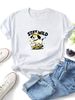 Women Crew Neck Short Sleeve T Shirt Stay Wild Skateboard Puppy Graphic Tee Cartoon Dog Retro Skater Loose Casual Streetwear Summer Tops_ecoleips.com