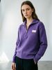 Lightweight Airy Collar Half Zip Label Patch Loose Long Sleeve Knit Top_ecoleips.com