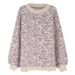 Leopard Print Sweater Women, Round Neck, 2025 Autumn Winter New Loose Fit Lazy Style Pullover Knitted Top Coat For Women_ecoleips.com