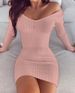 Women’s V-Neck Ribbed Bodycon Dress – Stretchy Polyester-Spandex Blend, Slim Fit, White/Pink/Wine (S-5XL, Elegant & Sexy)_ecoleips.com