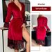 Aria Basics Cross-border European And American Style Sexy V-neck Gold Velvet For Women, Ins Niche High-end Embroidered Lace Tie Robe_ecoleips.com