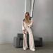 New High Street Design Splicing Sports Suit Hooded Cardigan Drawstring Ripped Button Trousers Two-piece Set Women_ecoleips.com
