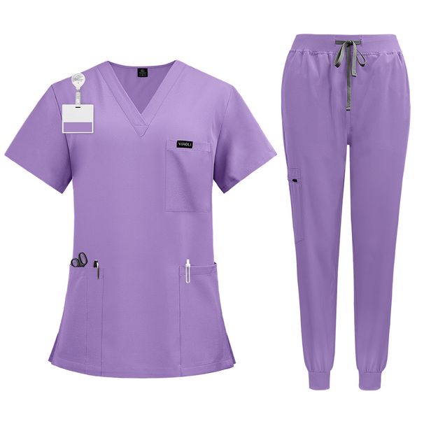 Women's Clothing Operating Room Short Sleeved Hand Washing Clothes Female Skin Management Nurse Clothes Surgeon Isolation Clothes Work Clothes_ecoleips.com