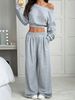 Off-Shoulder Cropped Sweater & Relaxed Pants Set – Casual Knit Two-Piece Outfit For Women (S-XXL)_ecoleips.com