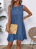 Women's Clothing Vest Skirt Ruffle Sleeveless Casual Dress_ecoleips.com
