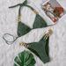 Verve 2025 New Bikini Gold Chain Two-Piece Swimsuit Sexy Special Fabric Women's Swimwear_ecoleips.com