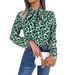 Instagram-style Real Shot Of 2026 Spring-summer Elegant Color-blocked Tie-dye Lantern Sleeve Chiffon Blouse._ecoleips.com