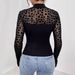 Women's Mesh Panel Long Sleeve Slim Fit T-Shirt - Breathable Stretch Fabric, Round Neck, Elegant Casual Top For Work & Daily Wear (Black, S-Xxl)_ecoleips.com