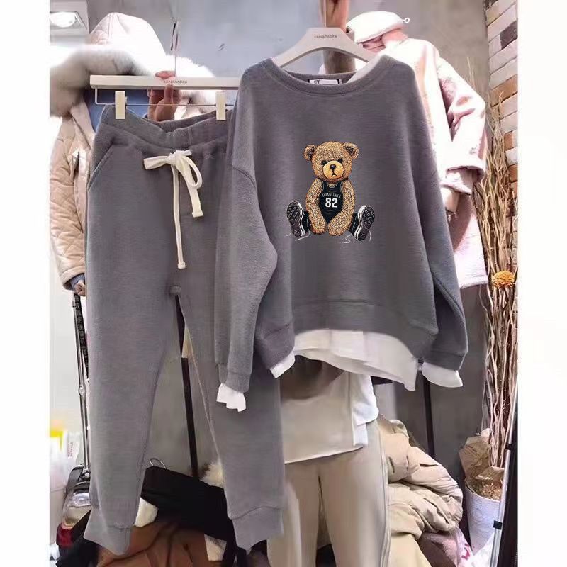 Women's Clothing Fashionable Street Sports Casual Suit For Women, Spring And Autumn Age Reducing Slim Cardigan, Long Sleeved Sweatshirt Two Piece Suit_ecoleips.com