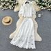 Elegant French Lace Outfit Set Women's Spring Autumn Fashion Office Wear Short Sleeve Top With High Waist Skirt_ecoleips.com