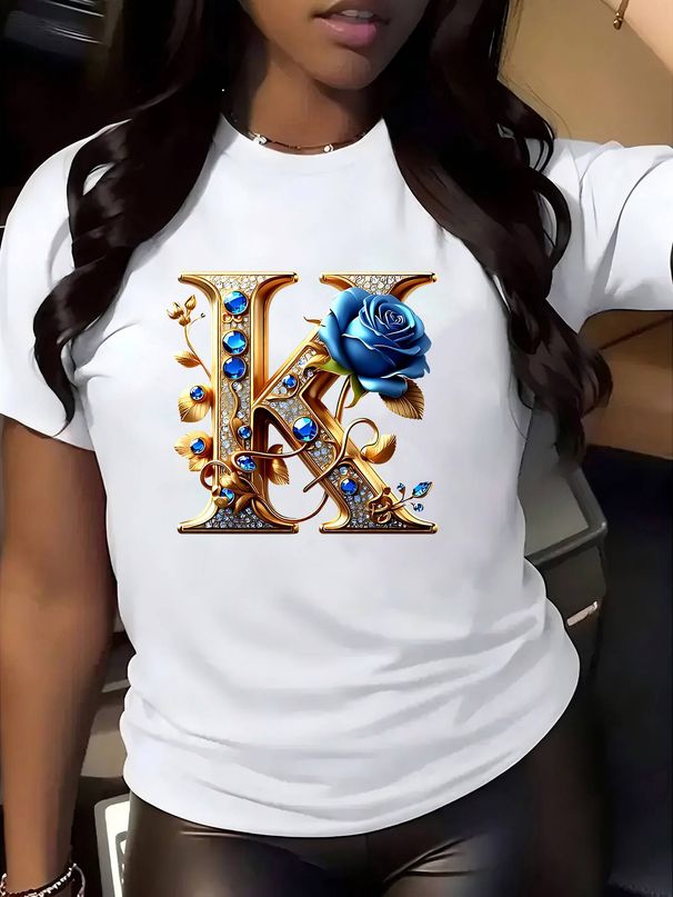 Printed T-shirts, Short-sleeved Round Neck Casual Tops, Spring And Summer Women's Clothing_ecoleips.com
