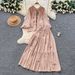 Women's Sweet Three Dimensional Floral Tie Up Lantern Sleeve Top And High Waisted Flared Skirt Two Piece Set Elegant Gentle Autumn Clothing_ecoleips.com