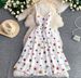 Women's Floral Embroidered Dress Gentle Sweet Summer Beach Vacation Style V Neck Waist Cinching Slimming A-Line Slip Dress_ecoleips.com