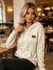 Oatmeal Rib Pit Knit Hoodie, Loose Lightweight Breathable Long Sleeve Jumper, Soft Skin-touch Micro Pore Pullover With Hood & Pocket_ecoleips.com