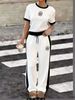 Summer New Collection: Stylish, Elegant, Fragrance-infused, Fashionable, Casual, Sporty, Short-sleeved Shirt And Long Pants Set._ecoleips.com