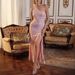 Temperament Light Luxury Sexy Sequin One Shoulder Dinner Party Cocktail Little Evening Dress_ecoleips.com