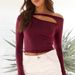 's Best-selling Elegant Commuter Hollow-out Sexy Irregular-neck Slim-fit Long-sleeve Top With T-shirt For Women_ecoleips.com