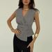Women's Clothing Elegant Sleeveless Waist Cinching Pullover Vest Solid Color Casual Top For Spring/Autumn Summer_ecoleips.com