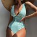 Aria Basics New European And American Style Triangle One-piece Swimsuit, Sexy Striped Swimsuit Women, Multi-color Printed Bikini For_ecoleips.com