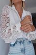 Women's Clothing Spring And Summer New Hot Selling Women's Solid Color Lace Stitching Shirt Blouse Female_ecoleips.com