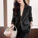 Women's Clothing Red simple fashion suit suit women's suit jacket high waist straight fashion_ecoleips.com