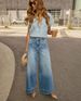 Women's High Waist Straight Leg Jeans - Stretchy Wide Fit Denim Pants With Vintage Wash, Slimming & Comfortable, Sizes S-XXL_ecoleips.com