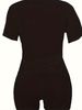 Summer Women's Casual Fashion Letter Book Print Loose T-shirt Shorts Two-piece Set Sportswear Suitable For Daily Wear-127_ecoleips.com