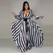 Women's Clothing Plus Size Fashionable Casual Dress, V Neck Plus Size Floral Print Full Skirt, Perfect For Vacation And Beach Relaxation._ecoleips.com