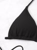 Ribbed Halter Tie String Bikini Set Women Solid Triangle Two Piece Swimsuit Side Tie Cheeky High Cut Bathing Suit Summer Beach Swimwear_ecoleips.com