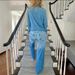 Women's Casual Fashion Elastic Loose Denim Two Piece Set European American Style Microfiber Outerwear_ecoleips.com