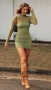 2022 Cross-Border European And American Independent Website New Women's Fashion Knitted Sheer Tight-Fitting Bodycon_ecoleips.com