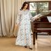 Luxury Dubai-Style Jalabiya – Embellished Rhinestone Robe With Floral Print (Light Pink, S-XXL) – Premium Polyester Modest Evening Dress_ecoleips.com