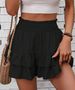 2025s 2025 Summer New Fashion Women's Wide-Leg Shorts With Draping Effect Versatile Casual Skirt Pants_ecoleips.com