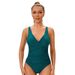 Women's Clothing Solid Color V Neck One Piece Women's Swimsuit Backless Triangle Tight Swimsuit_ecoleips.com