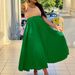 D293P With Belt Women's New High Waist Large Hemline Mid Length Pressed Pleated Temperament Draping Half Dress_ecoleips.com
