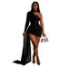 Women's Clothing Fashion Sexy Waist Off-Shoulder Ruffle Mini Dress – Bodycon Feather Trim Party Dress (Black/Orange/Navy/White, S-XXL, Euro-US Chic)_ecoleips.com